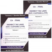 Insight Education's Indirect Tax Laws (GST, Customs & FTP) Summary + Question Manual (IDT) for CA Final May 2020 Exam [ Old & New Syllabus] by Prof. Jimit Doshi